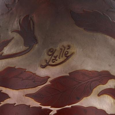  mile Gall Art Nouveau glass table lamp by mile Gall 