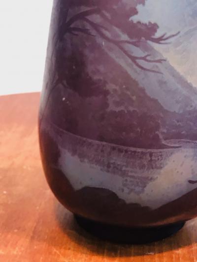  mile Gall EXCEPTIONAL EMILE GALLE LANDSCAPE CAMEO CARVED VASE