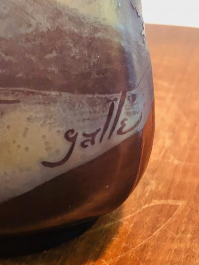  mile Gall EXCEPTIONAL EMILE GALLE LANDSCAPE CAMEO CARVED VASE