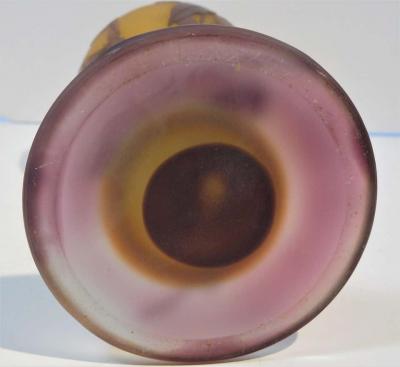  mile Gall Emile Galle Blown and Acid Etched Art Glass Bud Vase