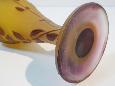  mile Gall Emile Galle Blown and Acid Etched Art Glass Bud Vase