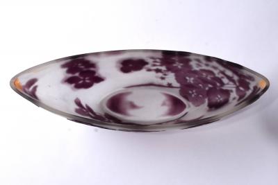  mile Gall Emile Galle French Cameo Art Glass Bowl Hydrangea Flowers C A 1900 s