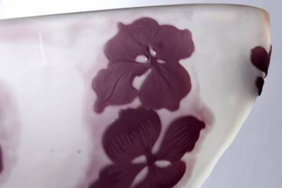 mile Gall Emile Galle French Cameo Art Glass Bowl Hydrangea Flowers C A 1900 s