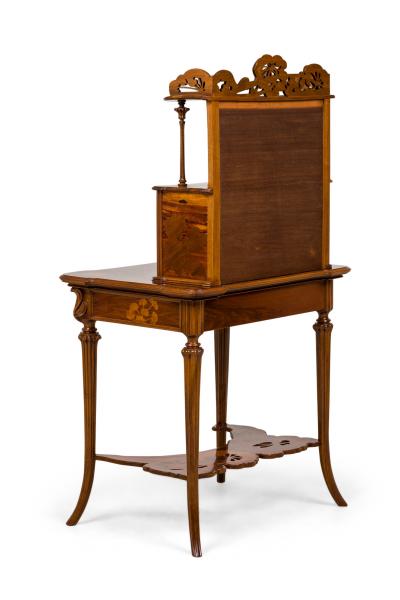  mile Gall Emile Galle French Ombelles Floral and Pastoral Marquetry Writing Desk