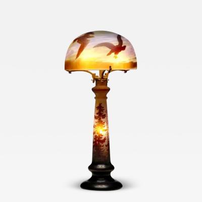  mile Gall Emile Galle Paysage Vosges Table Lamp With Eagles