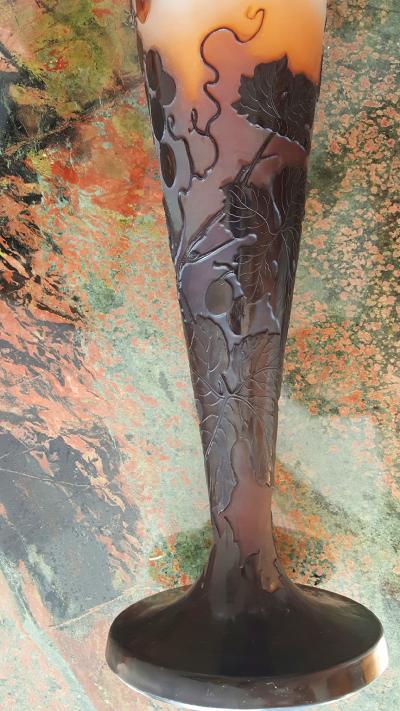  mile Gall Monumental Galle Cameo Vase Art Nouveau
