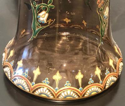  mile Gall Pair of Antique Palatial French Jeweled Vases or Urns Emile Galle Style