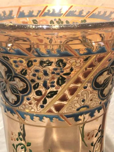  mile Gall Pair of Antique Palatial French Jeweled Vases or Urns Emile Galle Style