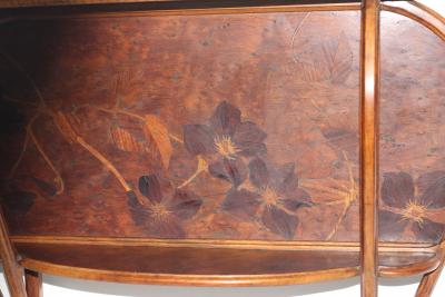  mile Gall mile Gall French Art Nouveau Clematis Marquetry Etag re Wall Shelf