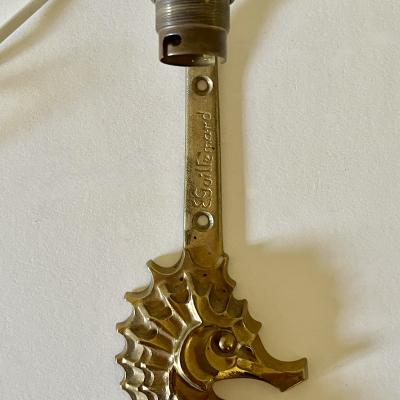  mile Guillemard Guillemard Bronze Seahorse Wall Lamps circa 1940