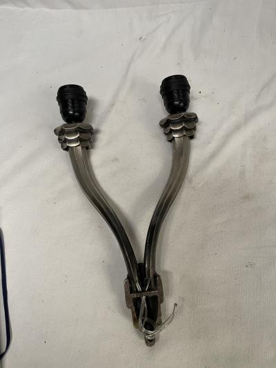  mile Jacques Ruhlmann 1925s bronze sconces in the style of Emile Jacques Ruhlmann