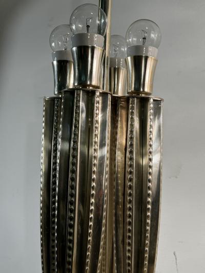  mile Jacques Ruhlmann ART DECO REVIVAL BRONZE AND GLASS BEAD LAMPS AFTER EMILE JACQUES RULHMANN