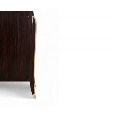  mile Jacques Ruhlmann Art Deco Macassar 2 Door Cabinet in the manner of Emile Jacques Ruhlmann