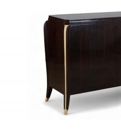  mile Jacques Ruhlmann Art Deco Macassar 2 Door Cabinet in the manner of Emile Jacques Ruhlmann