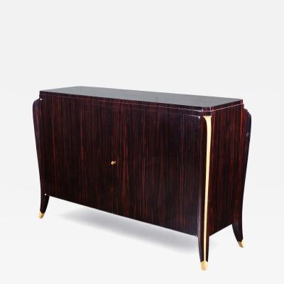  mile Jacques Ruhlmann Art Deco Macassar 2 Door Cabinet in the manner of Emile Jacques Ruhlmann
