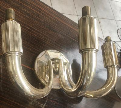  mile Jacques Ruhlmann E J Rulhmann 3 lights silvered bronze sconce