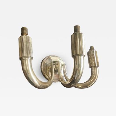  mile Jacques Ruhlmann E J Rulhmann 3 lights silvered bronze sconce