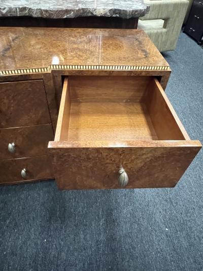  mile Jacques Ruhlmann EXOTIC BURLWOOD ART DECO REVIVAL DRESSER IN THE MANNER OF EMILE JACQUES RUHLMANN