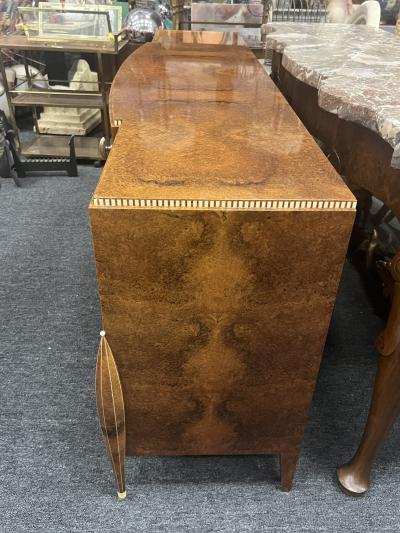  mile Jacques Ruhlmann EXOTIC BURLWOOD ART DECO REVIVAL DRESSER IN THE MANNER OF EMILE JACQUES RUHLMANN