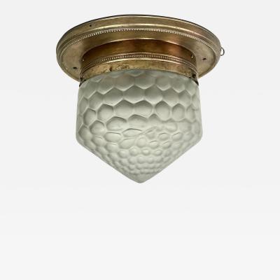  mile Jacques Ruhlmann French Art Deco Brass Glass Flush Mount Style Emile Jacques Ruhlmann C 1925