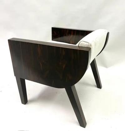  mile Jacques Ruhlmann French Art Deco Macassar Ebony Armchair in the Style of Emile Jacques Ruhlmann