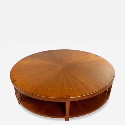  mile Jacques Ruhlmann French Art Deco Round Rosewood Sunburst Coffee Table