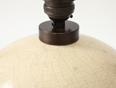  mile Jacques Ruhlmann Off White Crackle Ceramic Sphere Lamp Style Of Jacques Emile Ruhlmann France