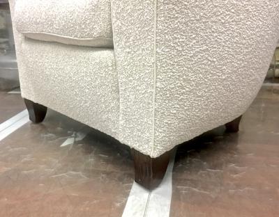  mile Jacques Ruhlmann Ruhlmann Style 1930s Extreme Comfort Pair of Club Chair Covered in Boucle Cloth