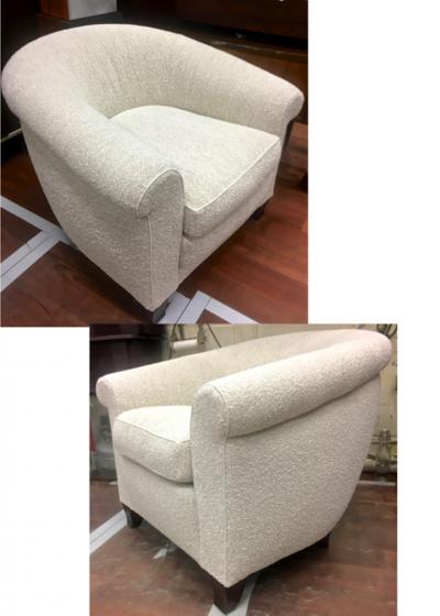  mile Jacques Ruhlmann Ruhlmann Style 1930s Extreme Comfort Pair of Club Chair Covered in Boucle Cloth