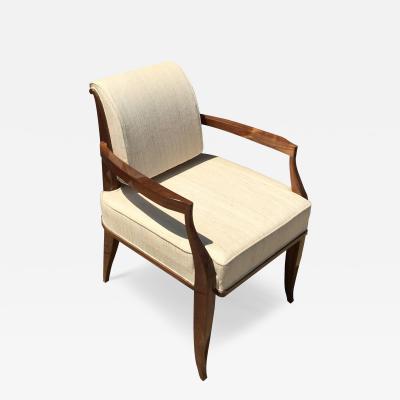  mile Jacques Ruhlmann Set of Eight Chairs Made in Walnut Inspired from mile Jacques Ruhlmann Desi