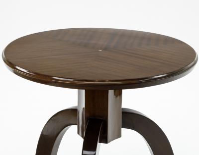  mile Jacques Ruhlmann Style of Ruhlmann mahogany side table with a mother of pearl insert