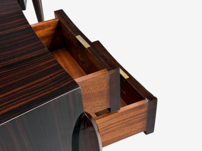 mile Jacques Ruhlmann mile Jacques Ruhlmann Attr Macassar Mahogany Shagreen France 1900s