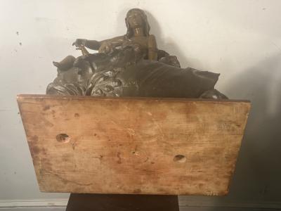  mile Nestor Joseph Carlier MAGNIFICENT FRENCH ART NOUVEAU PATINATED BRONZE METAL THE WAVE SCULPTURE