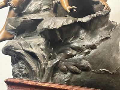  mile Nestor Joseph Carlier MAGNIFICENT FRENCH ART NOUVEAU PATINATED BRONZE METAL THE WAVE SCULPTURE