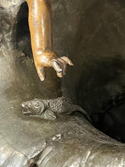  mile Nestor Joseph Carlier MAGNIFICENT FRENCH ART NOUVEAU PATINATED BRONZE METAL THE WAVE SCULPTURE