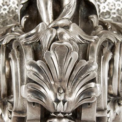  mile Sanner Large antique silver centrepiece with mythological scenes by mile Sanner
