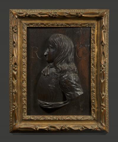  richard Cromwell A rare pair of carved oak relief panels of Oliver CRomwell