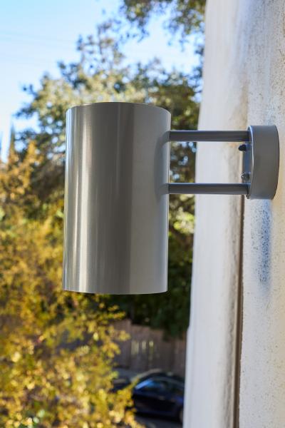  rsj Large Hans Agne Jakobsson C627 Rulle Outdoor Sconce in Painted Silver