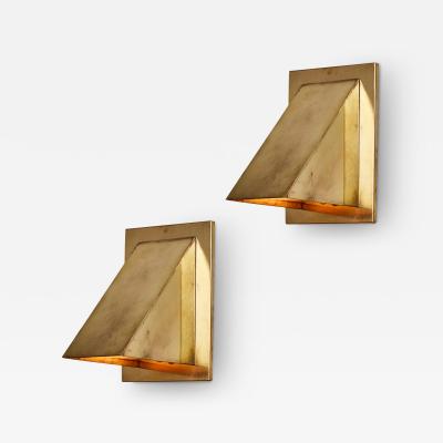  rsj Pair of Jonas Bohlin Oxid Raw Brass Outdoor Wall Lights for rsj 