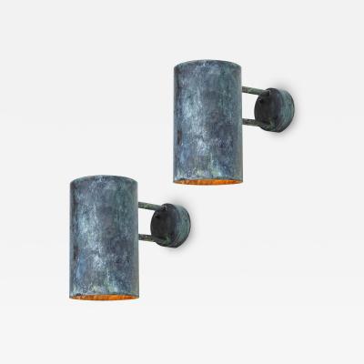  rsj Pair of Large Hans Agne Jakobsson C 627 Rulle Darkly Patinated Outdoor Sconces
