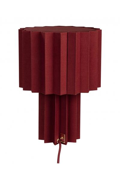  rsj Pliss Burgundy Edition Pleated Textile Table Lamp by Folkform for rsj 