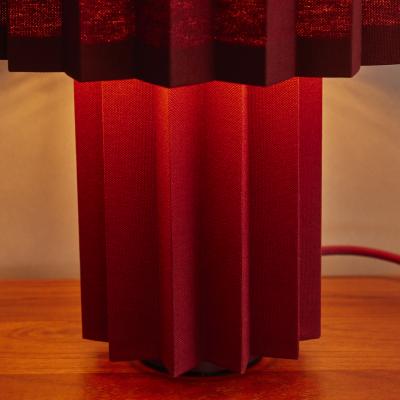  rsj Pliss Burgundy Edition Pleated Textile Table Lamp by Folkform for rsj 