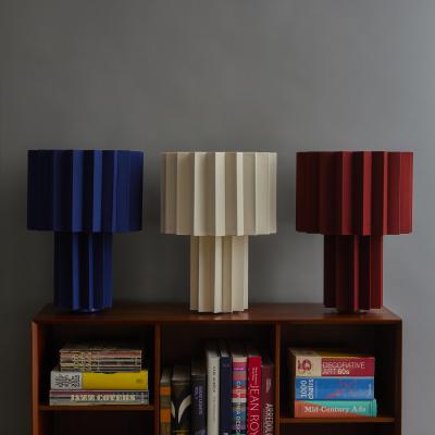  rsj Pliss Burgundy Edition Pleated Textile Table Lamp by Folkform for rsj 