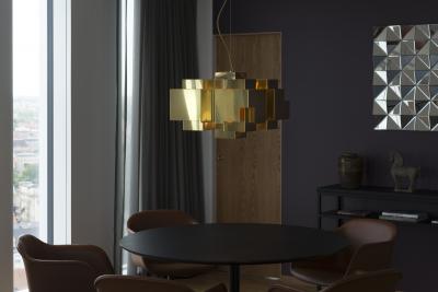  rsj Skyline Brass Chandelier by Folkform for rsj 