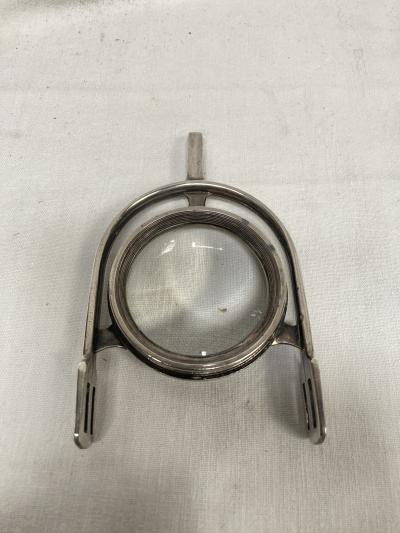  saddle Stirrup silver plated desk lens in the style of Hermes