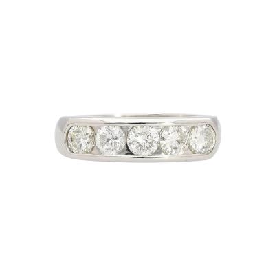 1 03 Carat Round Cut Diamond in Platinum 900 Channel Setting Half Eternity Ring