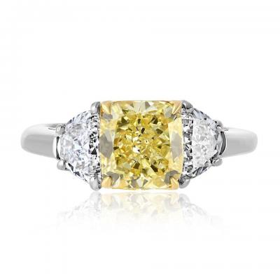 1 06 carat Round Diamond L Half Moons Ring