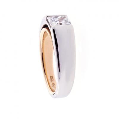 1 17ct Princess Cut Flush Mount Diamond Ring