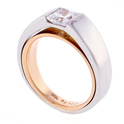 1 17ct Princess Cut Flush Mount Diamond Ring