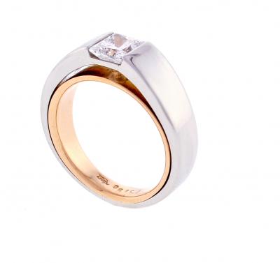 1 17ct Princess Cut Flush Mount Diamond Ring